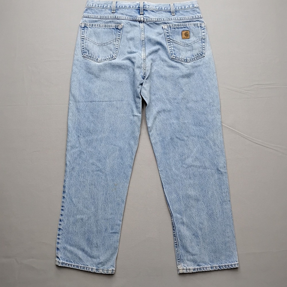 Carhartt B160 STW Mens Relaxed Fit Jeans Light Wash Vintage Union Made USA 38x30 - Picture 2 of 10